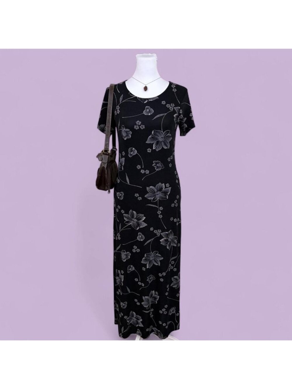 90s floral whimsygoth slinky dress